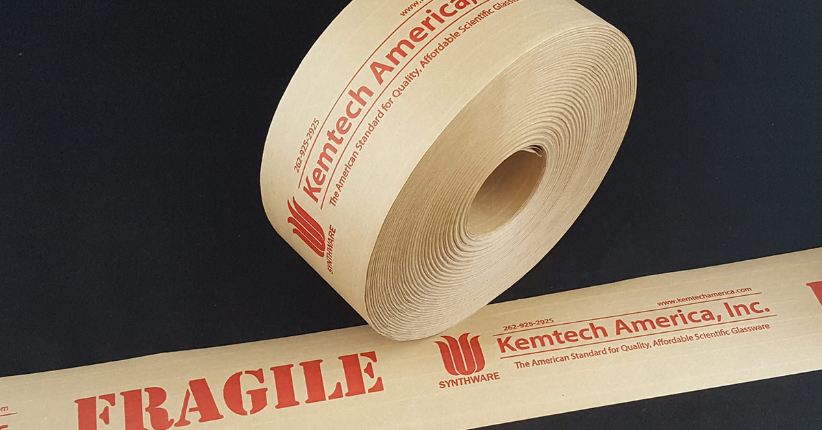 Branded tape with Kemtech America manufacturer logo